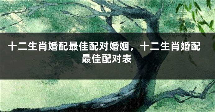 十二生肖婚配最佳配对婚姻,十二生肖婚配最佳配对表