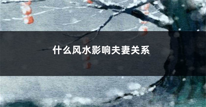 什么风水影响夫妻关系