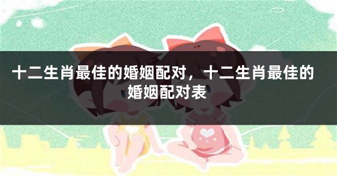十二生肖最佳的婚姻配对，十二生肖最佳的婚姻配对表