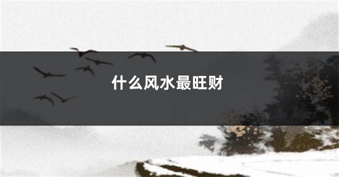 什么风水最旺财