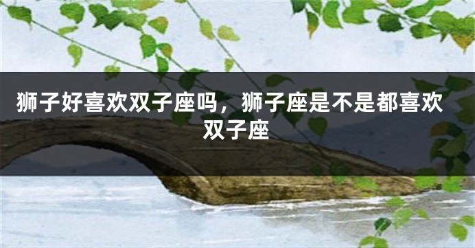狮子好喜欢双子座吗，狮子座是不是都喜欢双子座