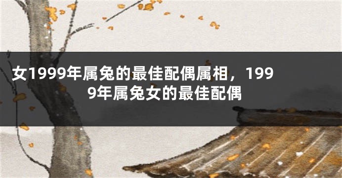 女1999年属兔的最佳配偶属相，1999年属兔女的最佳配偶