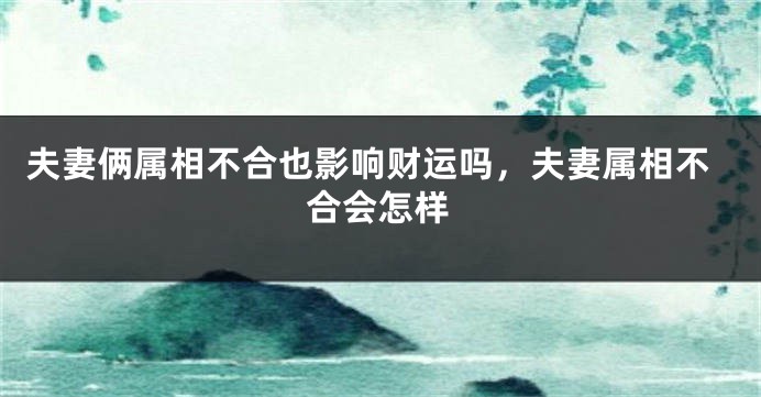夫妻俩属相不合也影响财运吗，夫妻属相不合会怎样