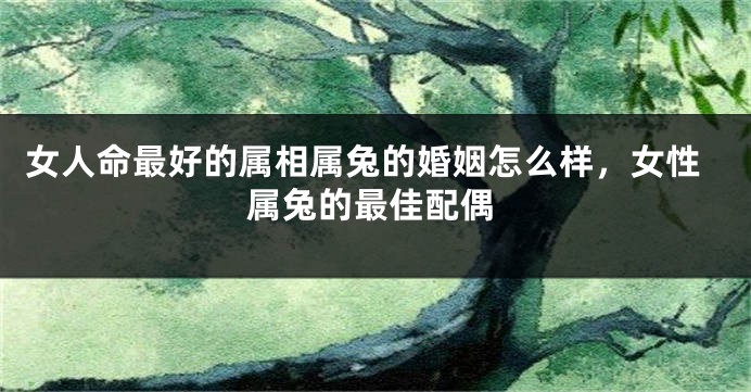 女人命最好的属相属兔的婚姻怎么样，女性属兔的最佳配偶