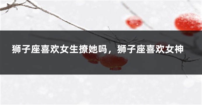 狮子座喜欢女生撩她吗，狮子座喜欢女神