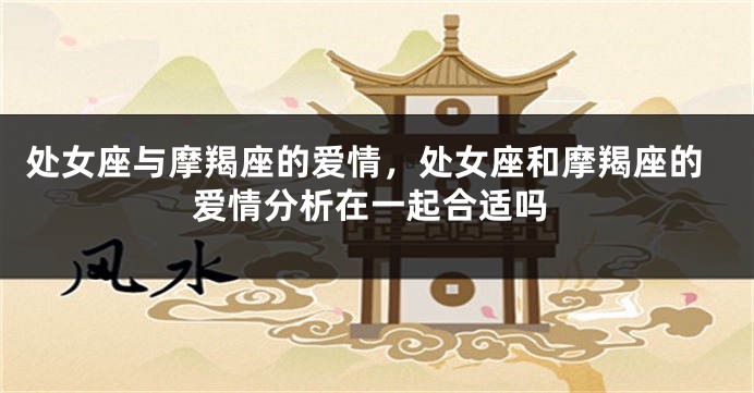 处女座与摩羯座的爱情，处女座和摩羯座的爱情分析在一起合适吗
