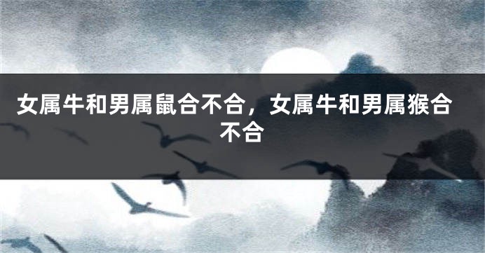 女属牛和男属鼠合不合，女属牛和男属猴合不合