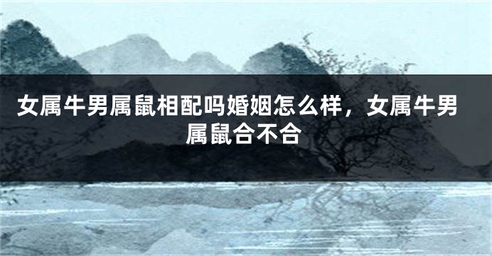 女属牛男属鼠相配吗婚姻怎么样，女属牛男属鼠合不合