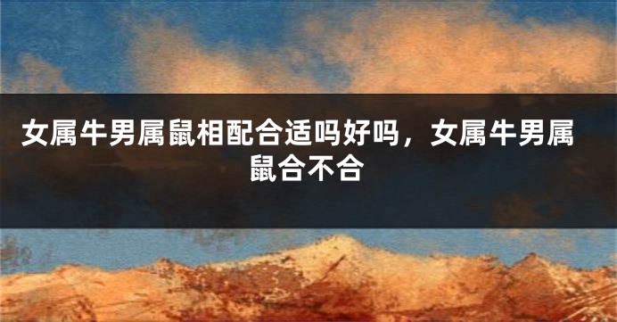 女属牛男属鼠相配合适吗好吗，女属牛男属鼠合不合