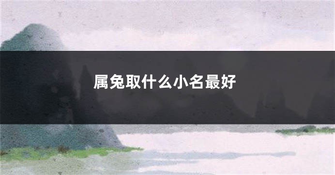 属兔取什么小名最好