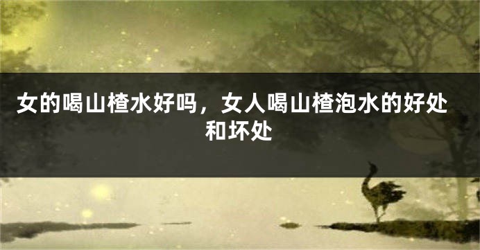 女的喝山楂水好吗，女人喝山楂泡水的好处和坏处