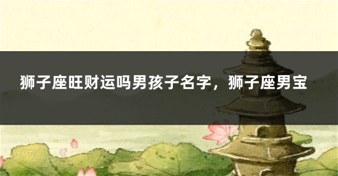 狮子座旺财运吗男孩子名字，狮子座男宝