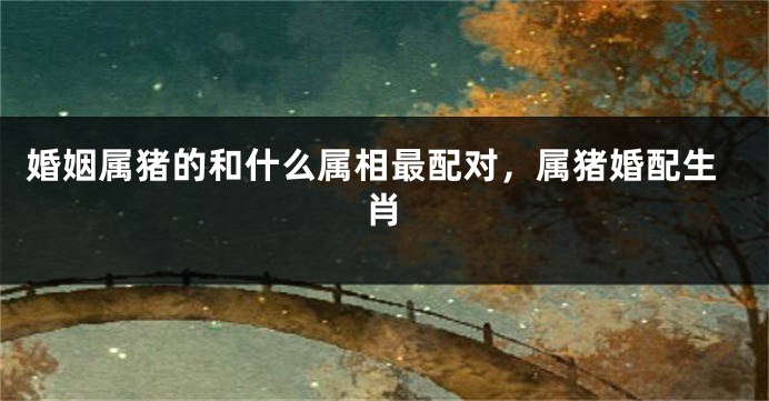婚姻属猪的和什么属相最配对，属猪婚配生肖