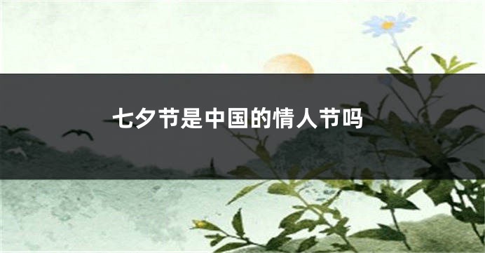 七夕节是中国的情人节吗