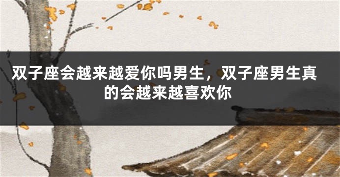 双子座会越来越爱你吗男生，双子座男生真的会越来越喜欢你