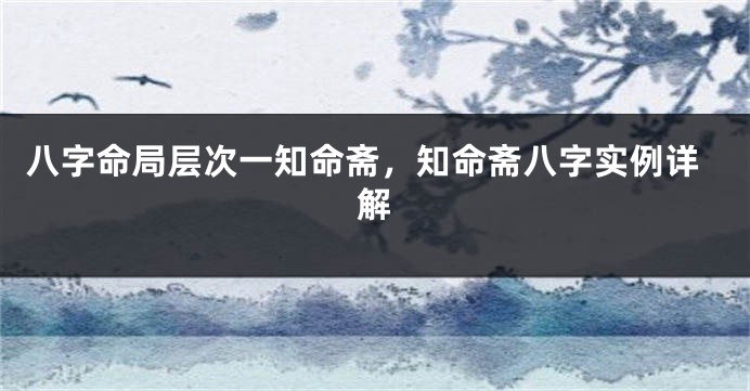 八字命局层次一知命斋，知命斋八字实例详解