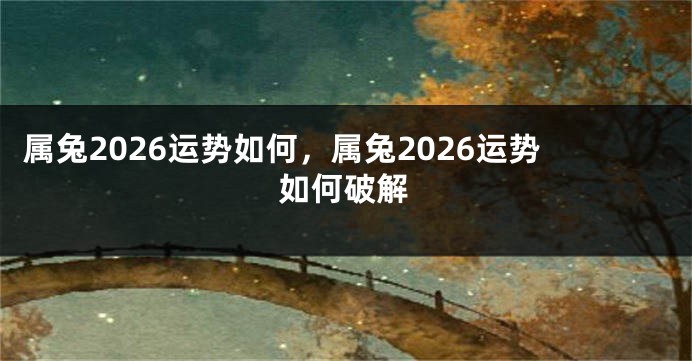 属兔2026运势如何，属兔2026运势如何破解