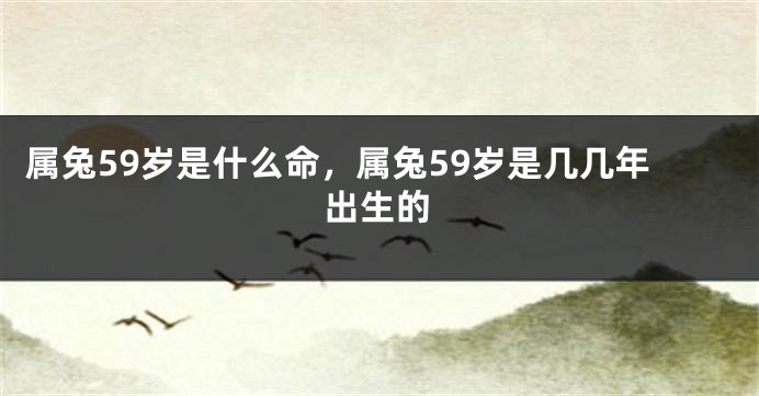 属兔59岁是什么命，属兔59岁是几几年出生的