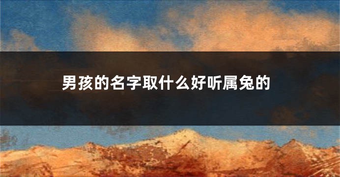 男孩的名字取什么好听属兔的