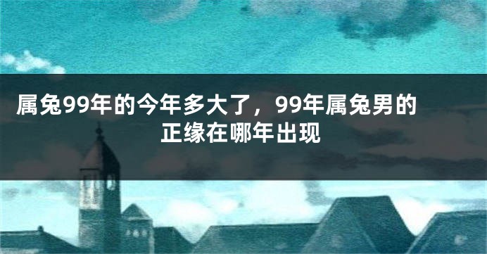 属兔99年的今年多大了，99年属兔男的正缘在哪年出现