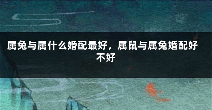 属兔与属什么婚配最好，属鼠与属兔婚配好不好