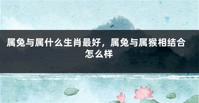 属兔与属什么生肖最好，属兔与属猴相结合怎么样