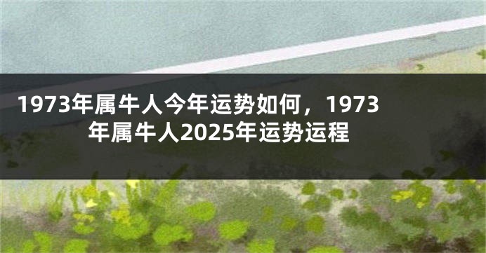 1973年属牛人今年运势如何，1973年属牛人2025年运势运程