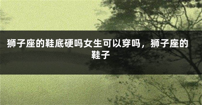 狮子座的鞋底硬吗女生可以穿吗，狮子座的鞋子