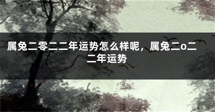 属兔二零二二年运势怎么样呢，属兔二o二二年运势