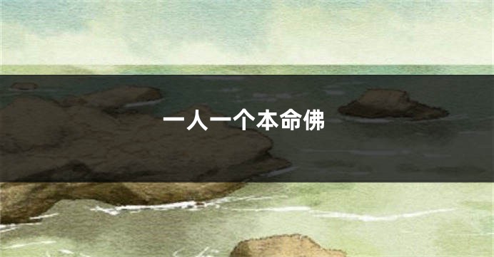 一人一个本命佛