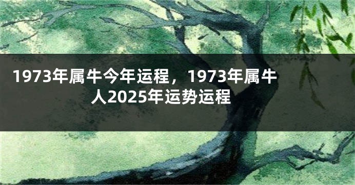 1973年属牛今年运程，1973年属牛人2025年运势运程