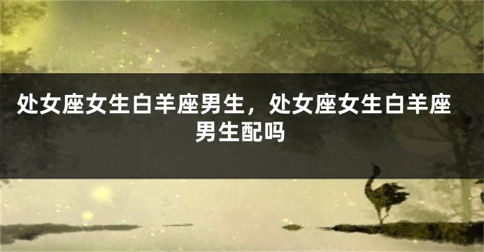 处女座女生白羊座男生，处女座女生白羊座男生配吗