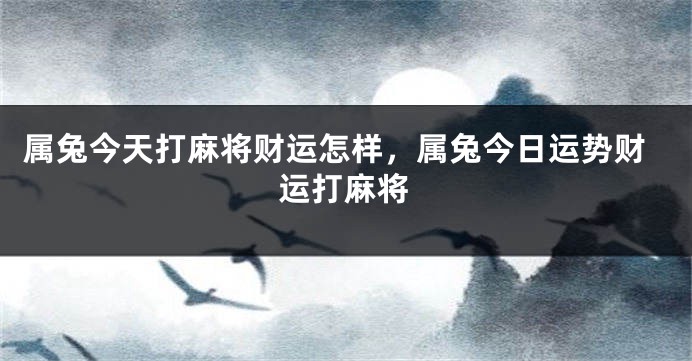 属兔今天打麻将财运怎样，属兔今日运势财运打麻将