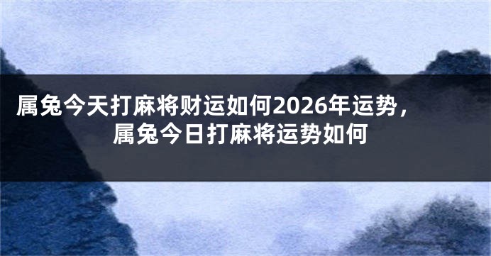 属兔今天打麻将财运如何2026年运势，属兔今日打麻将运势如何