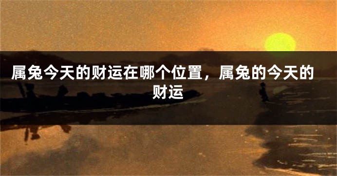 属兔今天的财运在哪个位置，属兔的今天的财运