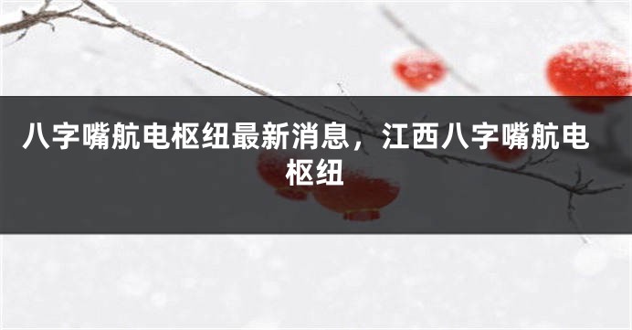 八字嘴航电枢纽最新消息，江西八字嘴航电枢纽