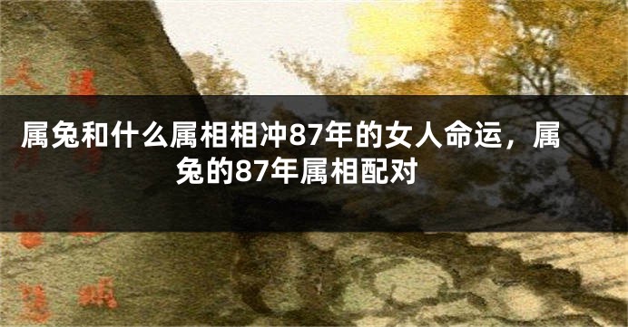 属兔和什么属相相冲87年的女人命运，属兔的87年属相配对