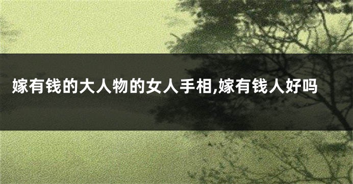 嫁有钱的大人物的女人手相,嫁有钱人好吗