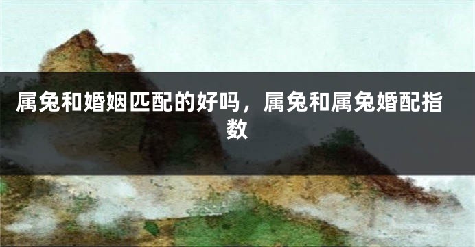 属兔和婚姻匹配的好吗，属兔和属兔婚配指数