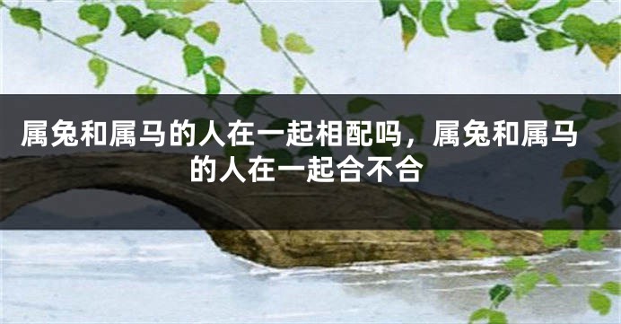 属兔和属马的人在一起相配吗，属兔和属马的人在一起合不合
