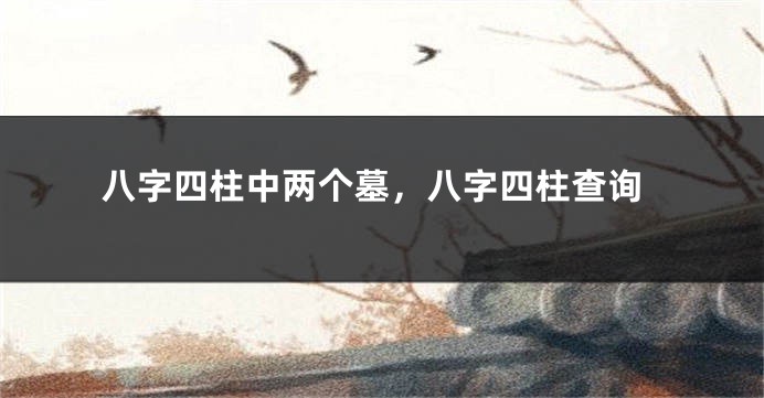 八字四柱中两个墓，八字四柱查询