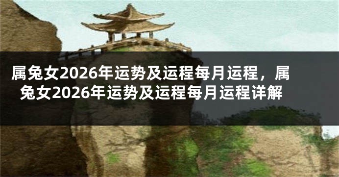 属兔女2026年运势及运程每月运程，属兔女2026年运势及运程每月运程详解