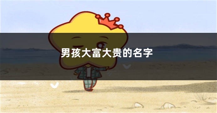 男孩大富大贵的名字