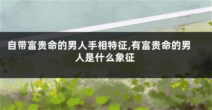 自带富贵命的男人手相特征,有富贵命的男人是什么象征