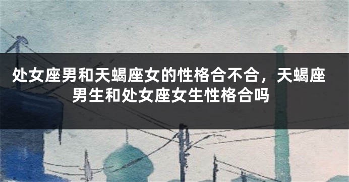 处女座男和天蝎座女的性格合不合，天蝎座男生和处女座女生性格合吗