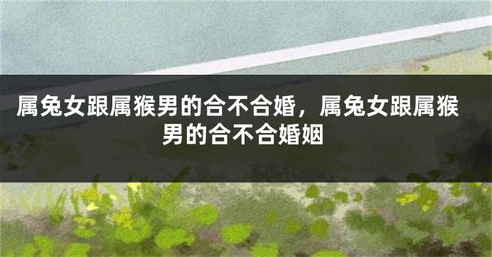 属兔女跟属猴男的合不合婚，属兔女跟属猴男的合不合婚姻