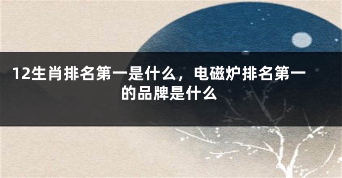 12生肖排名第一是什么，电磁炉排名第一的品牌是什么