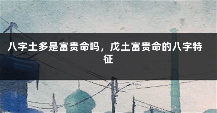 八字土多是富贵命吗，戊土富贵命的八字特征
