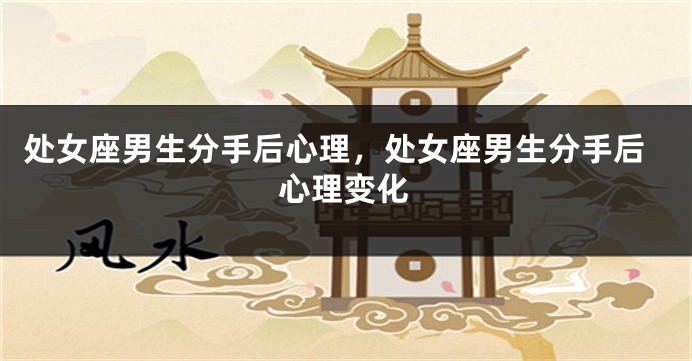 处女座男生分手后心理，处女座男生分手后心理变化