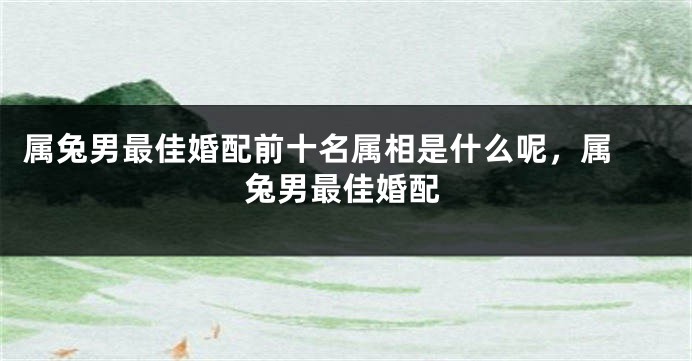 属兔男最佳婚配前十名属相是什么呢，属 兔男最佳婚配